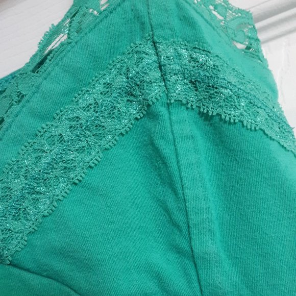 Aqua Green Lace Bustier Cami Tank Longline - Picture 4 of 8